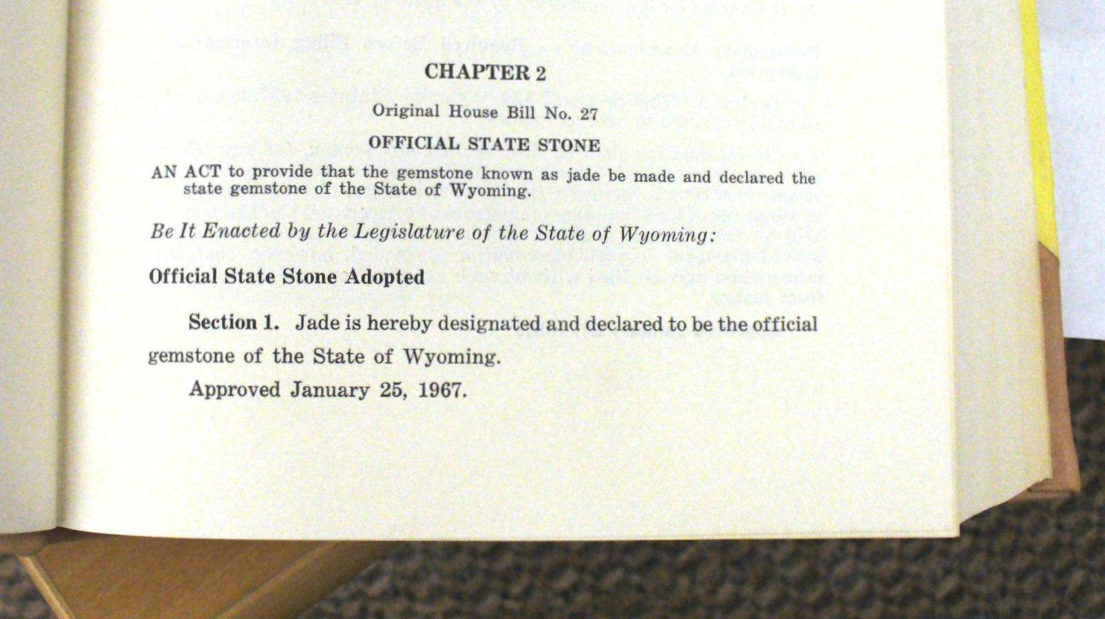 Laws of the State of Wyoming.